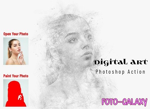Digital Art Photoshop Action - 6868065