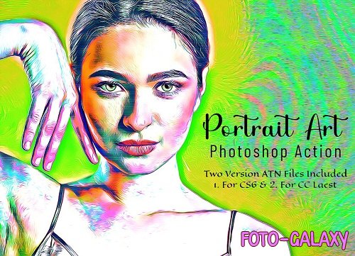 Portrait Art Photoshop Action - 6889919