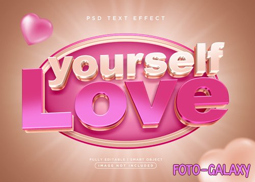 3d style love text effect psd