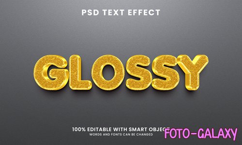 Glossy 3d text effect template