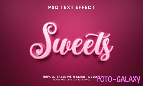 Sweets 3d text effect psd