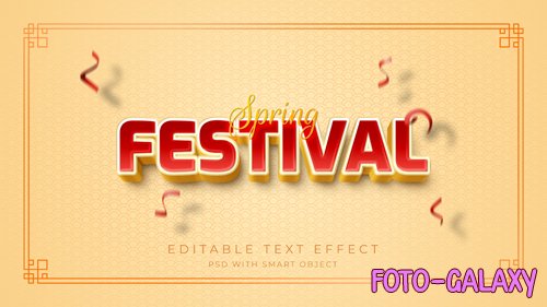 Spring festival text effect psd