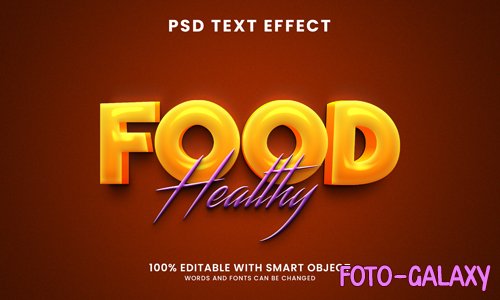 Food 3d text effect psd