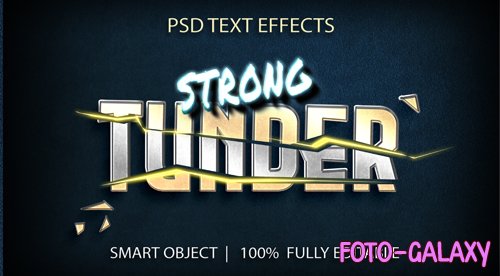 Strong tunder psd text effect psd