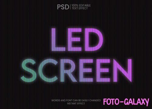 LED Screen Text Effect PSD