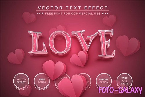 Love Heart - Editable Text Effect - 6597480