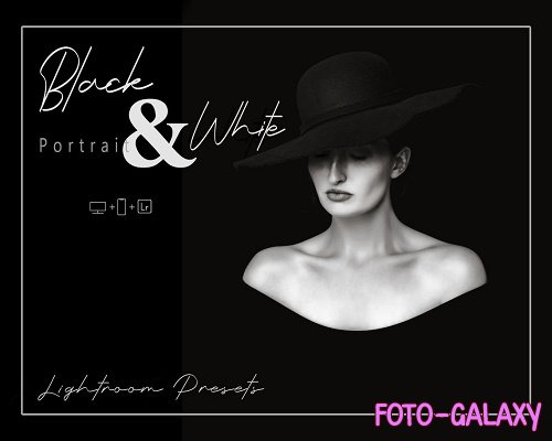 20 Black And White Portrait Lightroom Presets, Portrait Preset