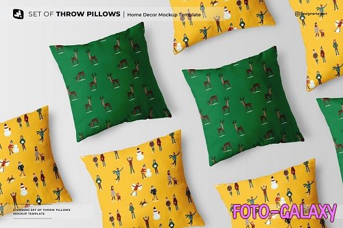 Set Of Throw Pillows Mockup - 6806636