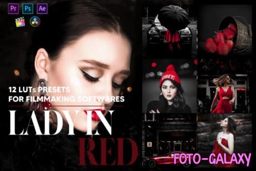 12 Lady in Red Video LUTs Presets