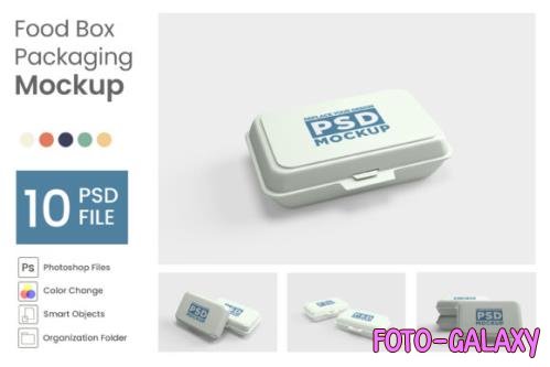 Food Box Packaging Mockup - 10 PSD