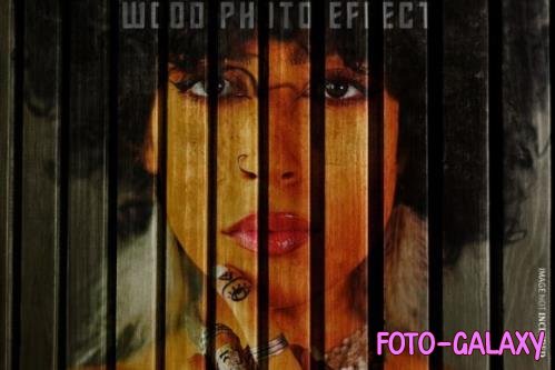 Wall Wood Photo Effect Psd