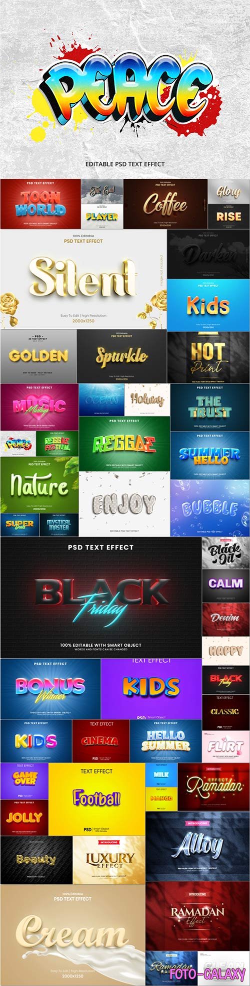 50 Bundle 3d text style effect in psd vol 12