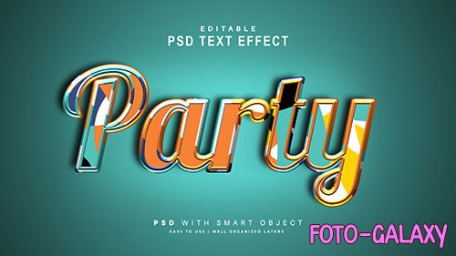 Party text effect editable text smart object