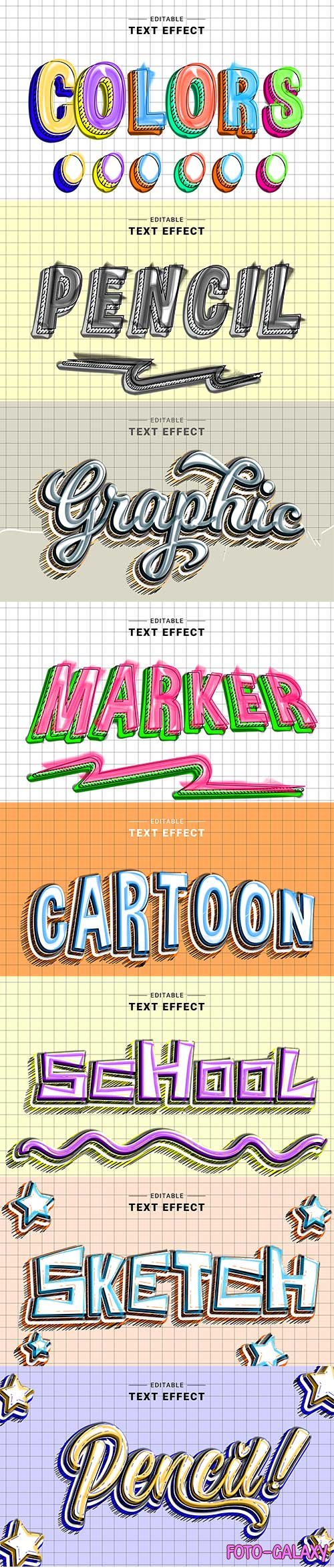 3d editable text style effect vector vol 917