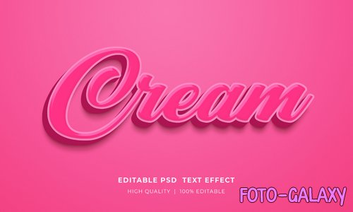 Cream editable text style effect mockup template psd
