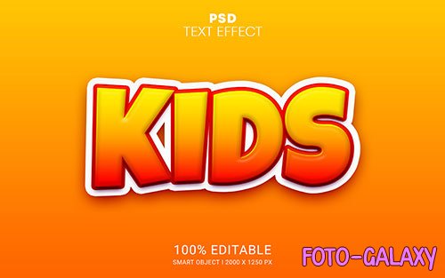 Kids psd editable text effect