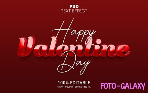 Happy valentine day editable text effect psd