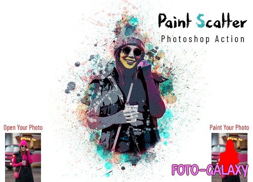 Paint Scatter Photoshop Action - 6958814