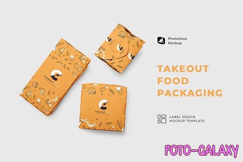 Takeout Food Packaging Set Mockup - 6881387