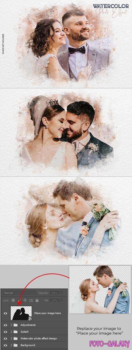 Watercolor Wedding Photo Effect - 35279823