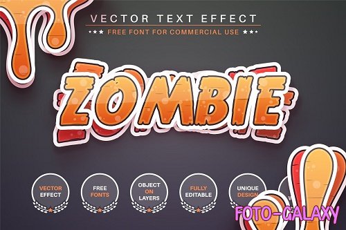 Zombie Sticker Editable Text Effect - 6979548