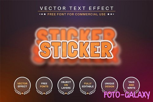 Grunge Sticker Editable Text Effect - 6986961