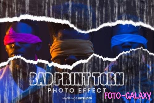 Bad Print Torn Photo Effect