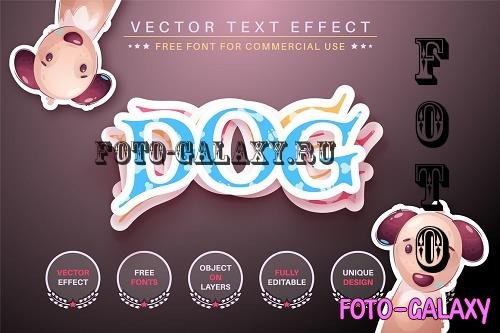 Dog Sticker - Editable Text Effect - 6998009