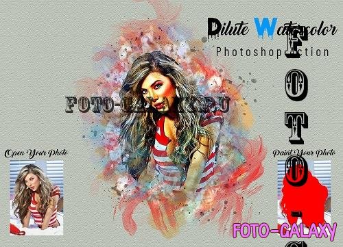Dilute Watercolor Photoshop Action - 7012878