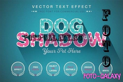 Flat Dog - Editable Text Effect - 7014221