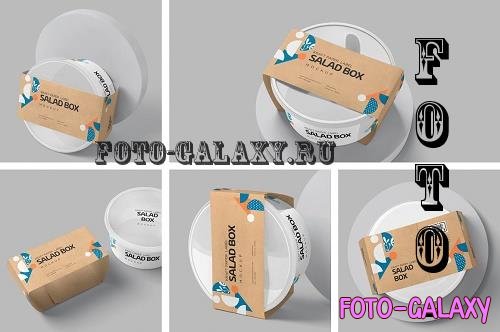 Round Salad Box Sleeve Mockups - 6994018