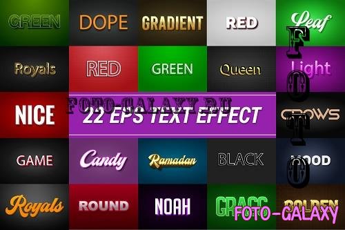 3D Editable Vector Text Effect Bundle - 22 Premium Graphics