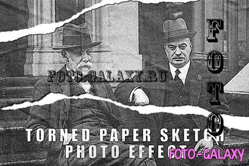 Torned Paper Sketch Photo Effect