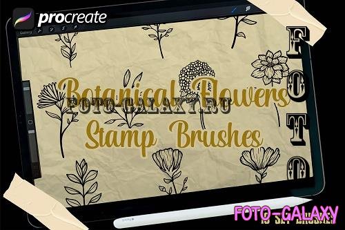 Botanical flowers brush stamp #1