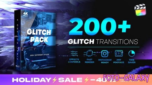 Videohive Glitch Transitions 23980929 - Project For Final Cut & Apple Motion