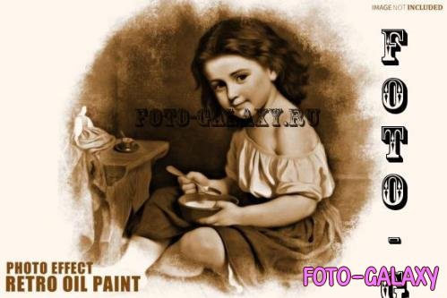 Retro Oil Paint Photo Effect Psd