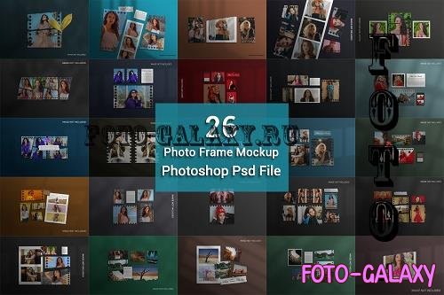 Photo Frame Mockup with Paper Bundle V5 - 26 Premium Graphics
