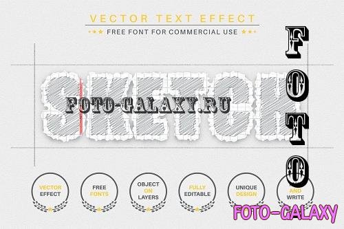 Hatching Paper Editable Text Effect - 7083205