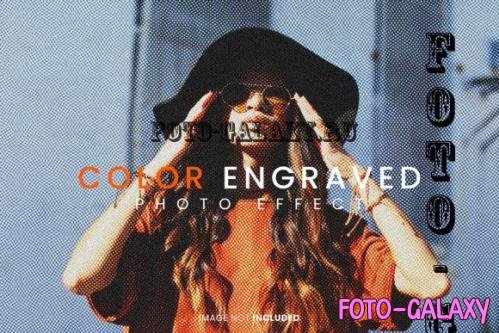Color Engraved Photo Effect Psd