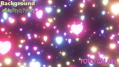 Videohive - Falling Rainbow Love Heart Shapes Spinning Colorful Abstract Concept - 4K - 36698561