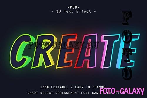 3D Colorful Glowing Text Effect Photoshop