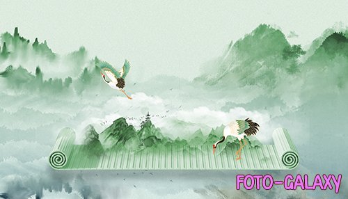 Psd Scroll Chinese Style Spring Background