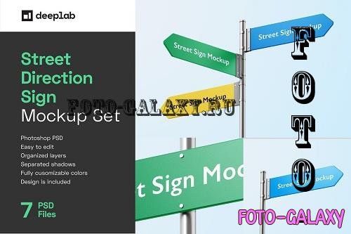 Street Direction Sign Mockup Set - 7127570