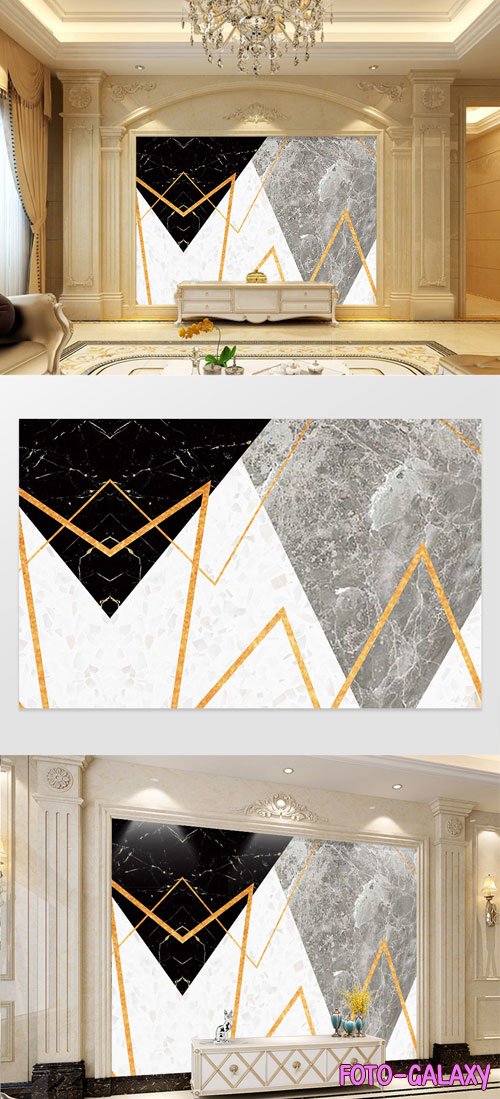 Geometric marble modern style background wall vol 11