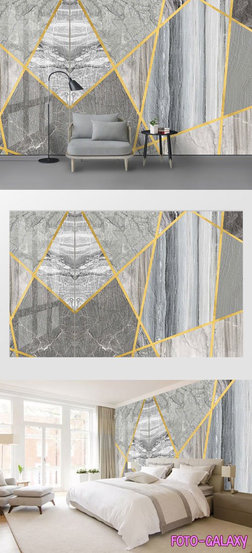 Geometric marble texture gilt light luxury background wall vol 4