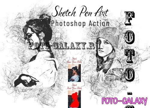 Sketch Pen Art Photoshop Action - 7163450