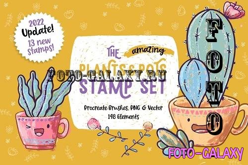 Procreate Plants & Pots Stamp Set - 4967504