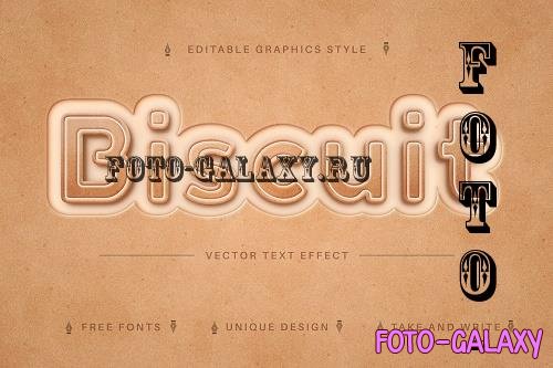 Biscuit - Edit Text Effect, Editable - 7169321