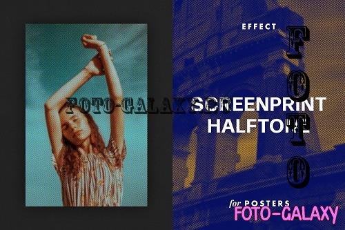 Screenprint Halftone Poster Effect - 7158301