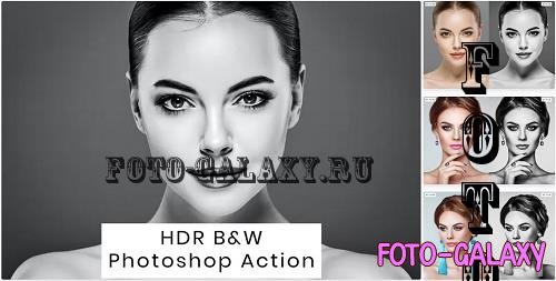 HDR B&W Photoshop Action - KEUXWXK